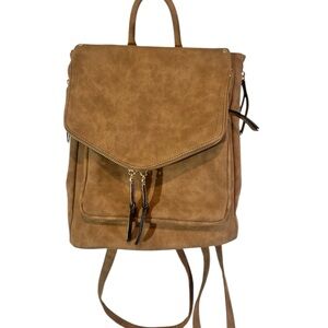 Tan Backpack with gold hardware